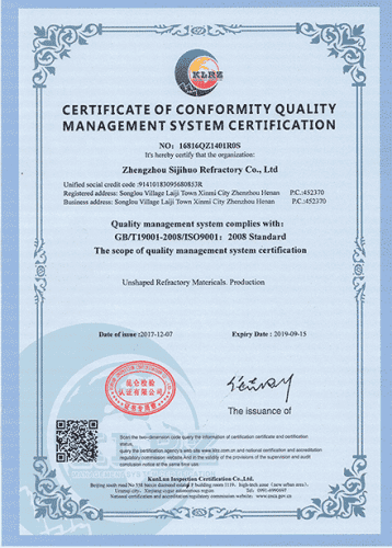 ISO certificate